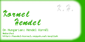 kornel hendel business card